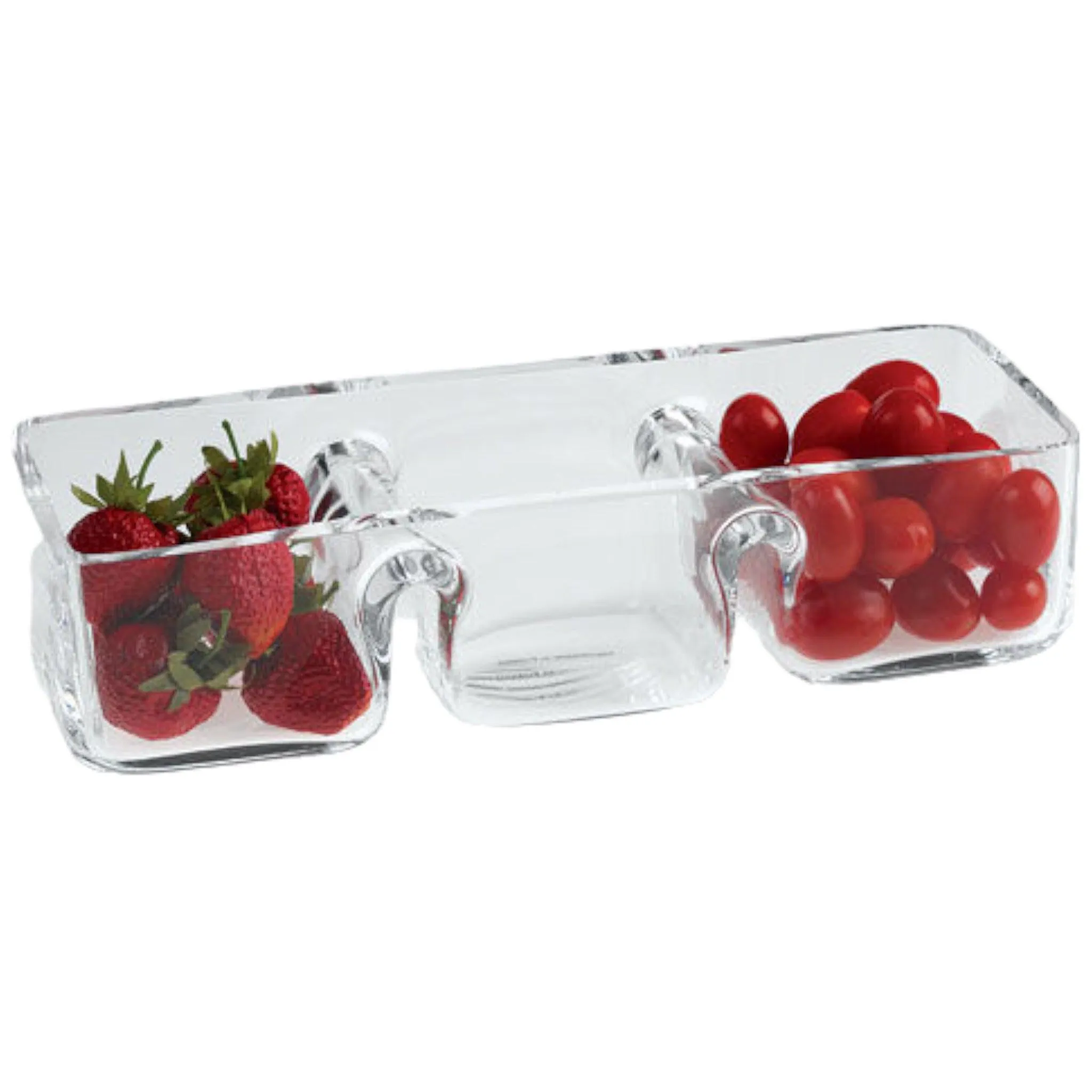 Crystal Serving Dishes - 3 Section Bowl