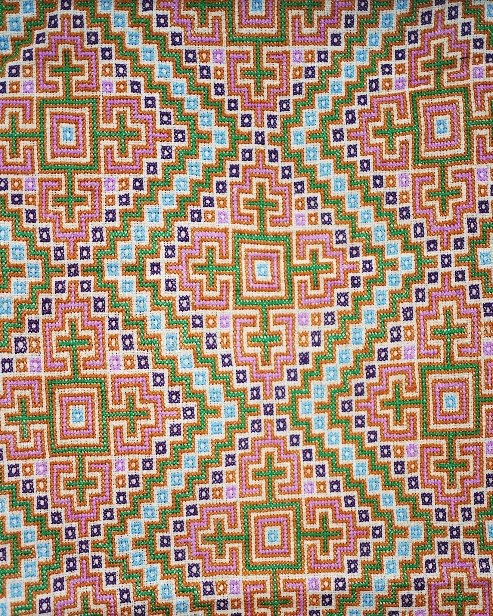 Dawn Vintage Hill Tribe Hand Embroidered Textile Wall Hanging