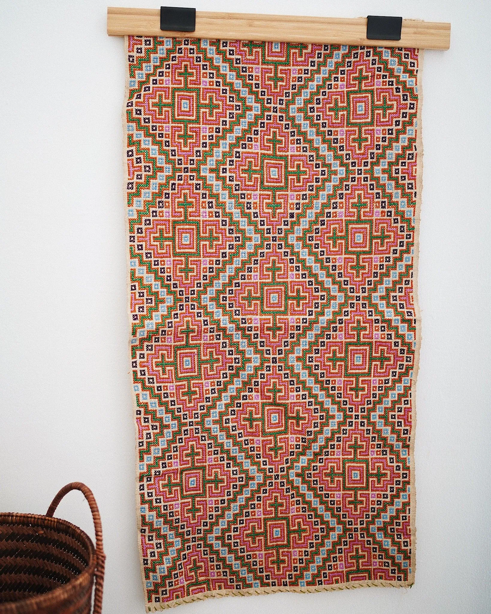 Dawn Vintage Hill Tribe Hand Embroidered Textile Wall Hanging