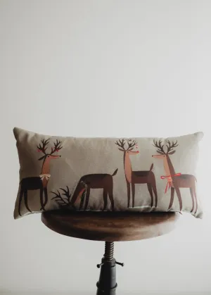Decked out Christmas Reindeer Throw Pillow Cover | 20x10 | Primitive Christmas Decor | Primitive Decor | Luxury Home Decor | Luxury Decor