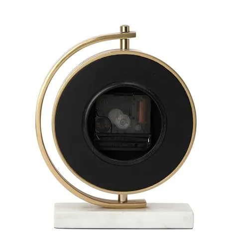 Decor de Maison Brings Marbellic Table Clock Small for Home Decor Table Decor Livingroom Bedroom Study Table & Office Desk (Gold)