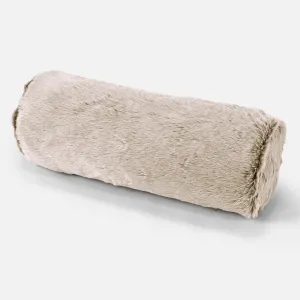Decorative Bolster Cushion Cover 20 x 55cm - Fluffy Faux Fur Rabbit Golden Brown