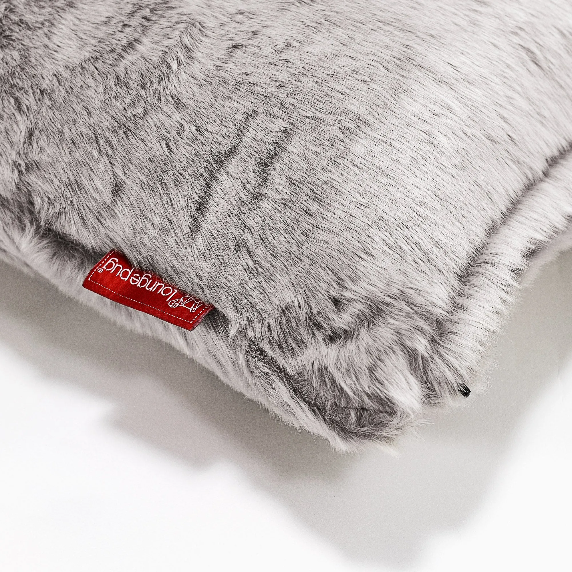 Decorative Cushion Cover 47 x 47cm - Fluffy Faux Fur Rabbit Light Grey