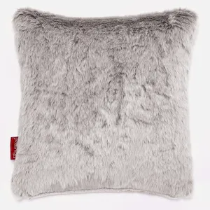Decorative Cushion Cover 47 x 47cm - Fluffy Faux Fur Rabbit Light Grey