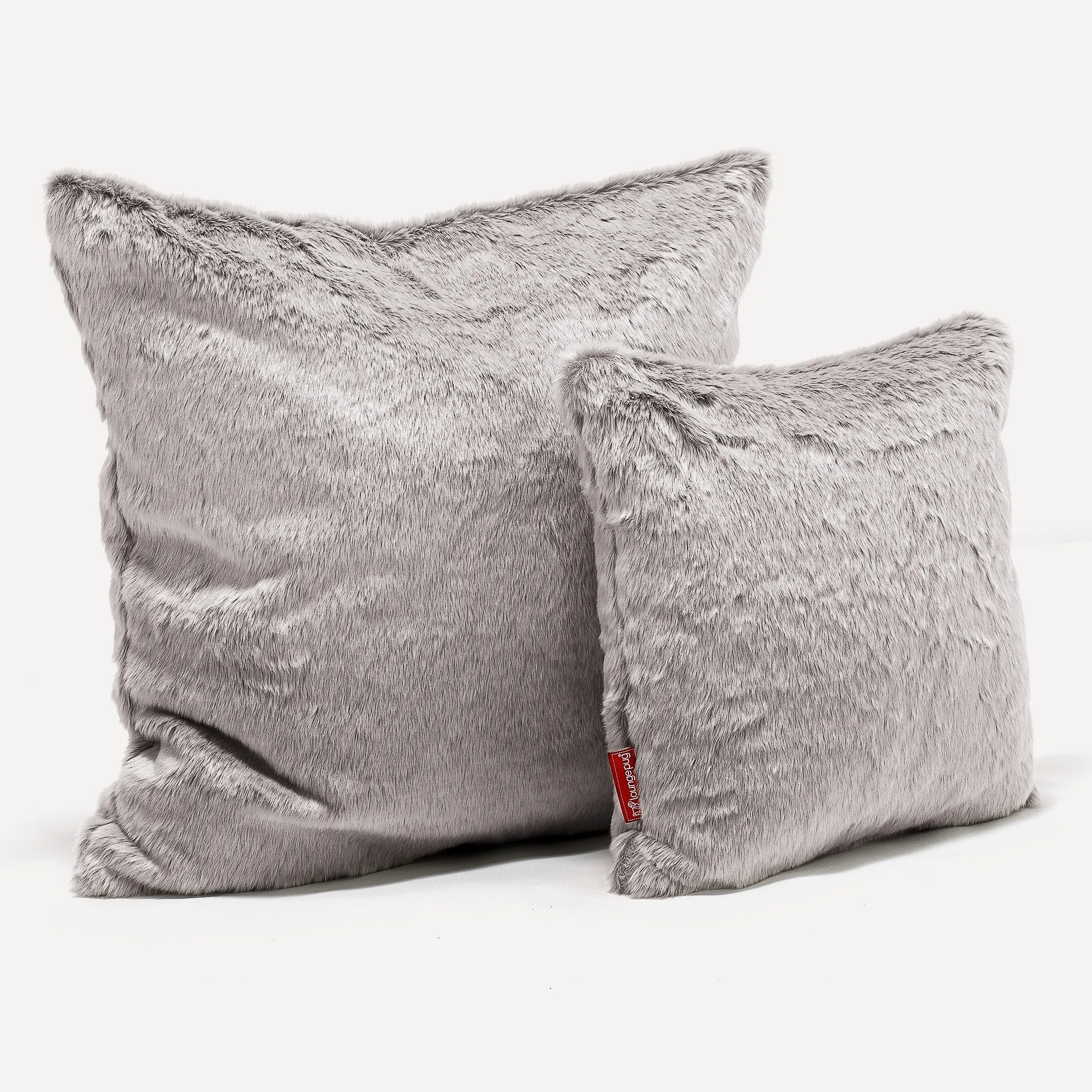 Decorative Cushion Cover 47 x 47cm - Fluffy Faux Fur Rabbit Light Grey