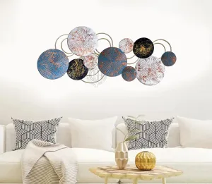 DSH CRAFTING YOUR CURIOSITY Metal Wall Art Wall Sculpture Wall Hanging Showpiece Perfect For Home, Hotel,Restaurant (19-Circle-Gray)