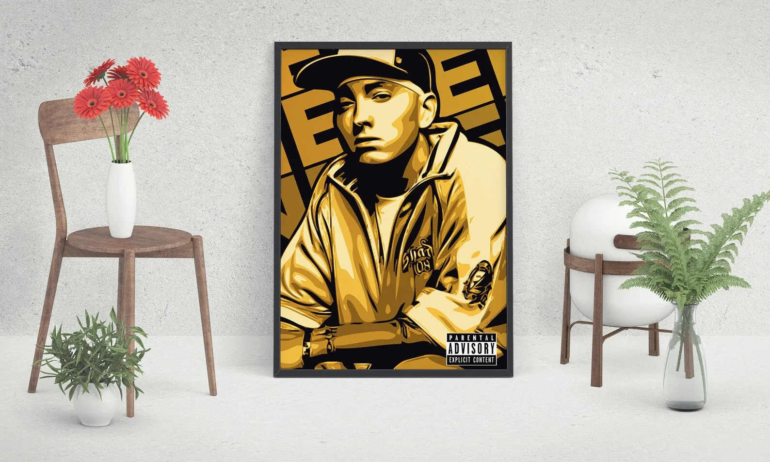 Eminem Poster, Custom Music Print, Music Poster, Custom Canvas, Home Decor, Wall Hangings, Rapper Eminem Art, Rap God
