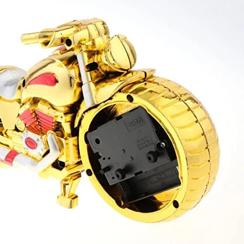 Enakshi (LABEL) Retro Motorcycle Clock Sculpture Motorbike Model Art Craft Decor Golden B