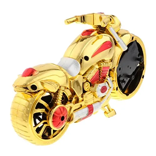 Enakshi (LABEL) Retro Motorcycle Clock Sculpture Motorbike Model Art Craft Decor Golden B