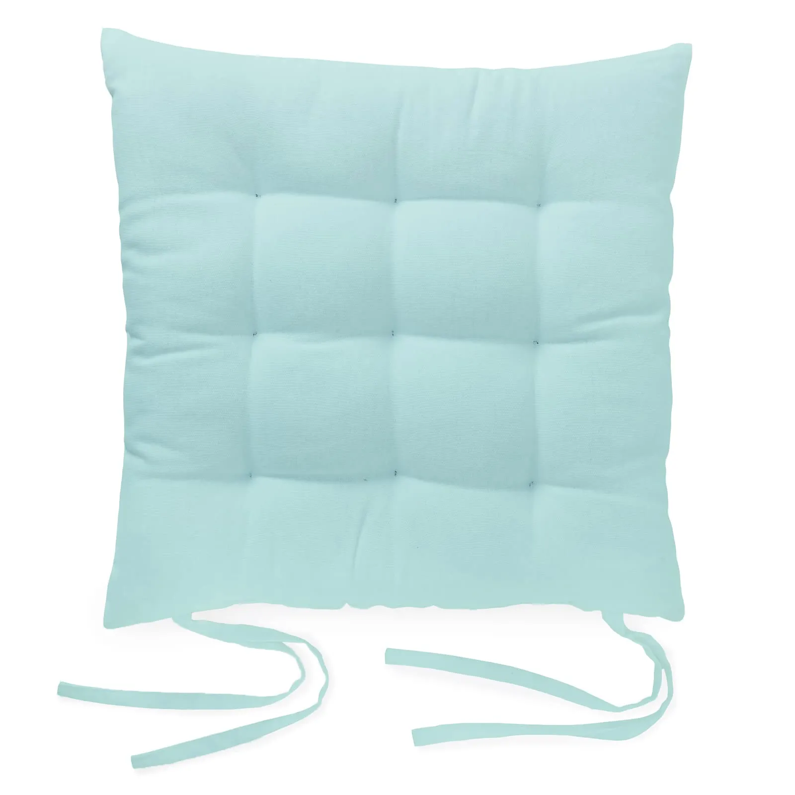 Encasa XO Chair Cushions for Sitting 40x40 cm - Egg Blue | Dining Chair Cushions [Set of 2] | Seat Cushion with Thick Microfiber Filling for Home, Office, Garden Chairs