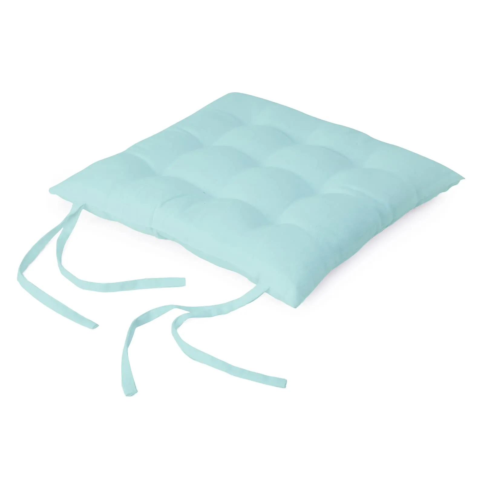 Encasa XO Chair Cushions for Sitting 40x40 cm - Egg Blue | Dining Chair Cushions [Set of 2] | Seat Cushion with Thick Microfiber Filling for Home, Office, Garden Chairs