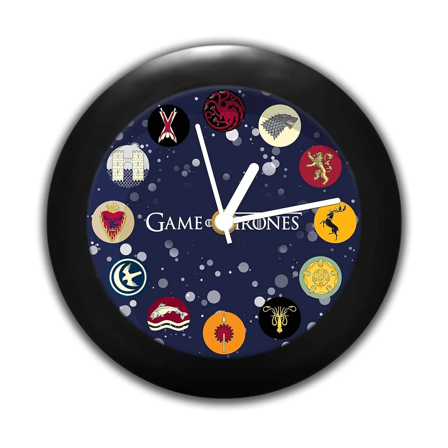 Epic Stuff - Plastic Game of Thrones All Houses Table Clock Desktop Clock, Standard Size, Multicolour