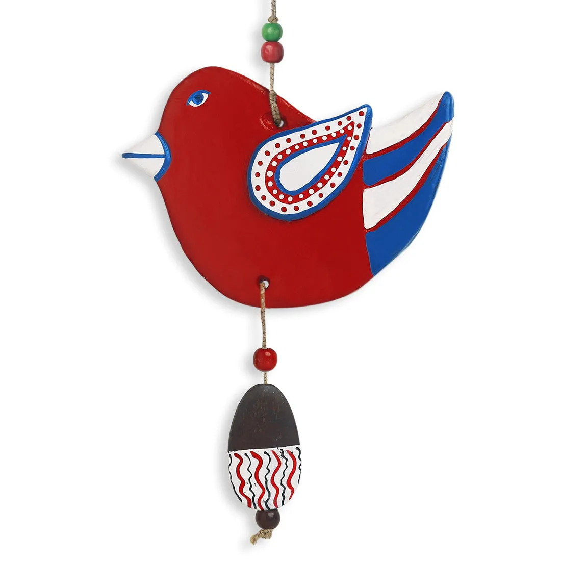 'Feathered Sparrows' Handmade & Hand-painted Garden Decorative Wall Hanging In Terracotta (Set of 2)