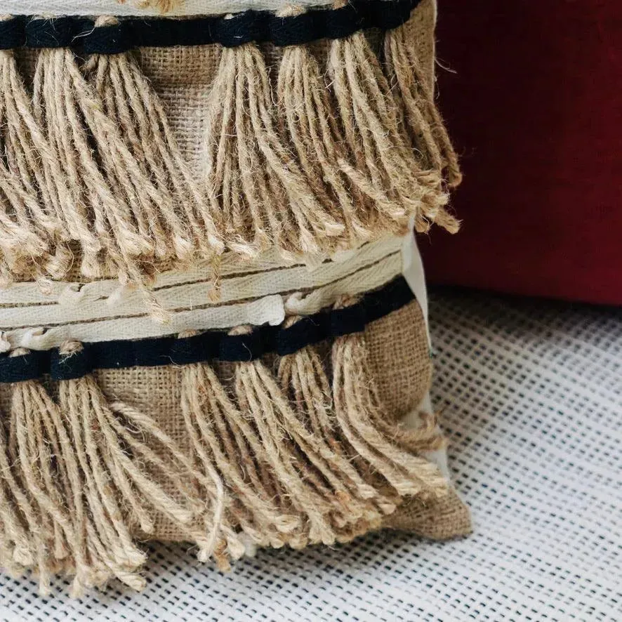 Fringe Jute Cushion