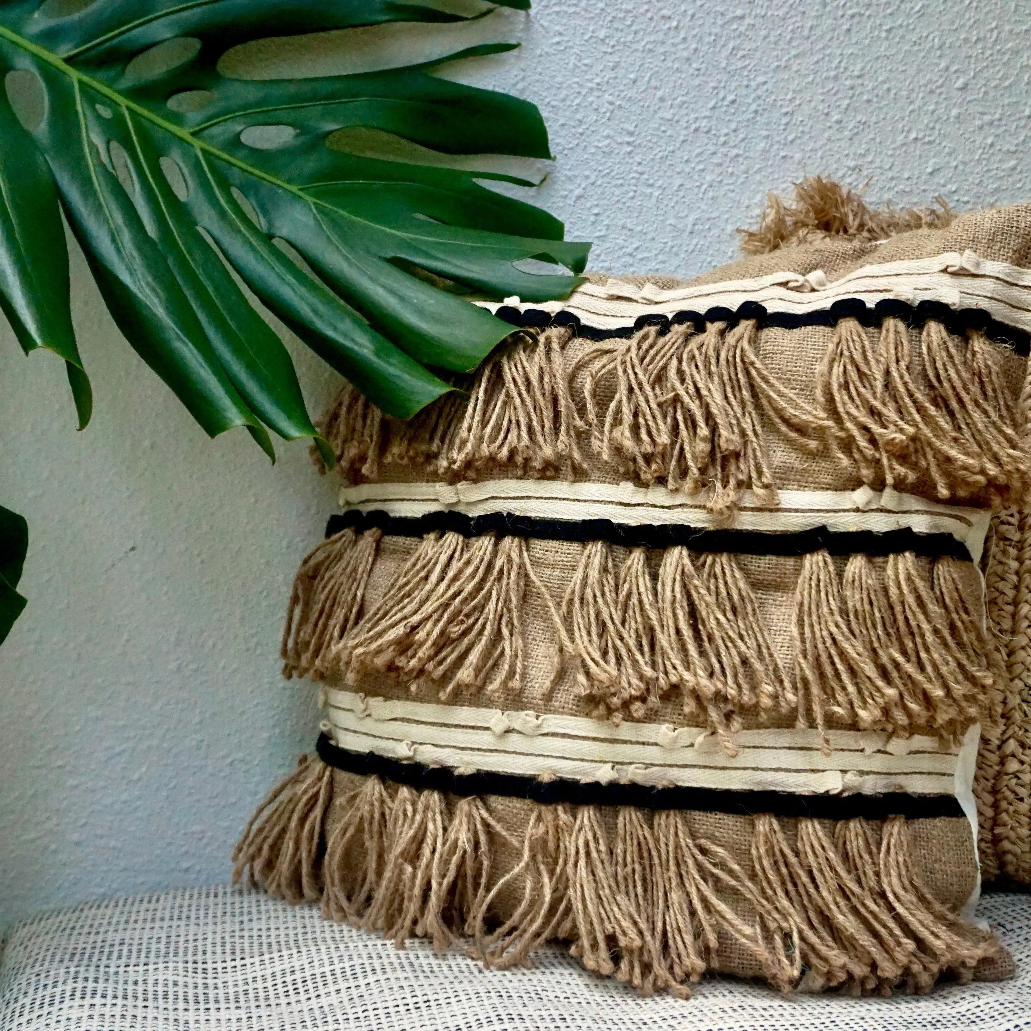 Fringe Jute Cushion