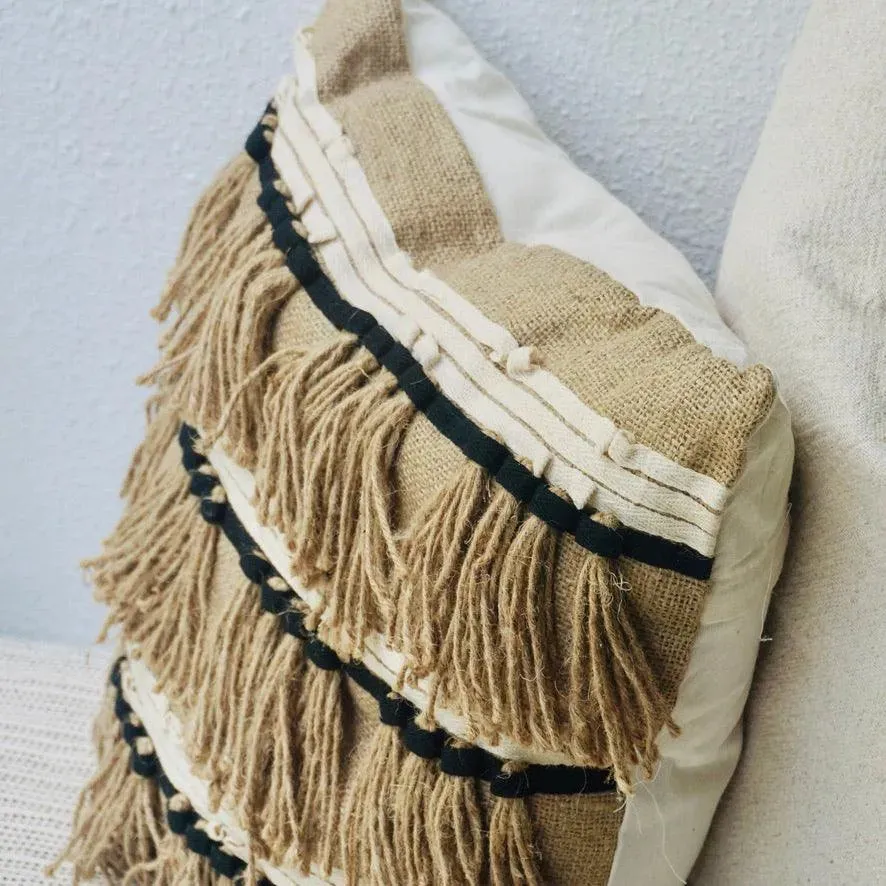 Fringe Jute Cushion