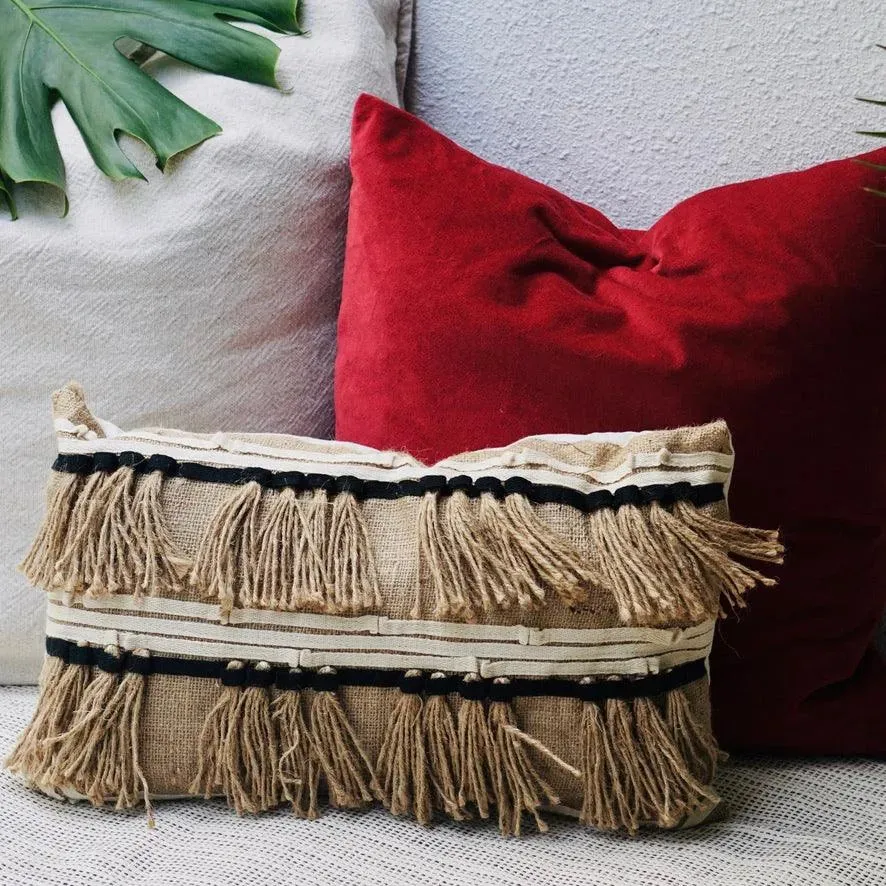 Fringe Jute Cushion