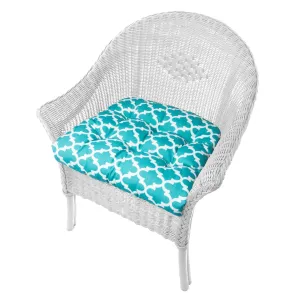 Fulton Aqua Patio Chair Cushions - Wicker Chair Cushions - Adirondack Chair Cushions