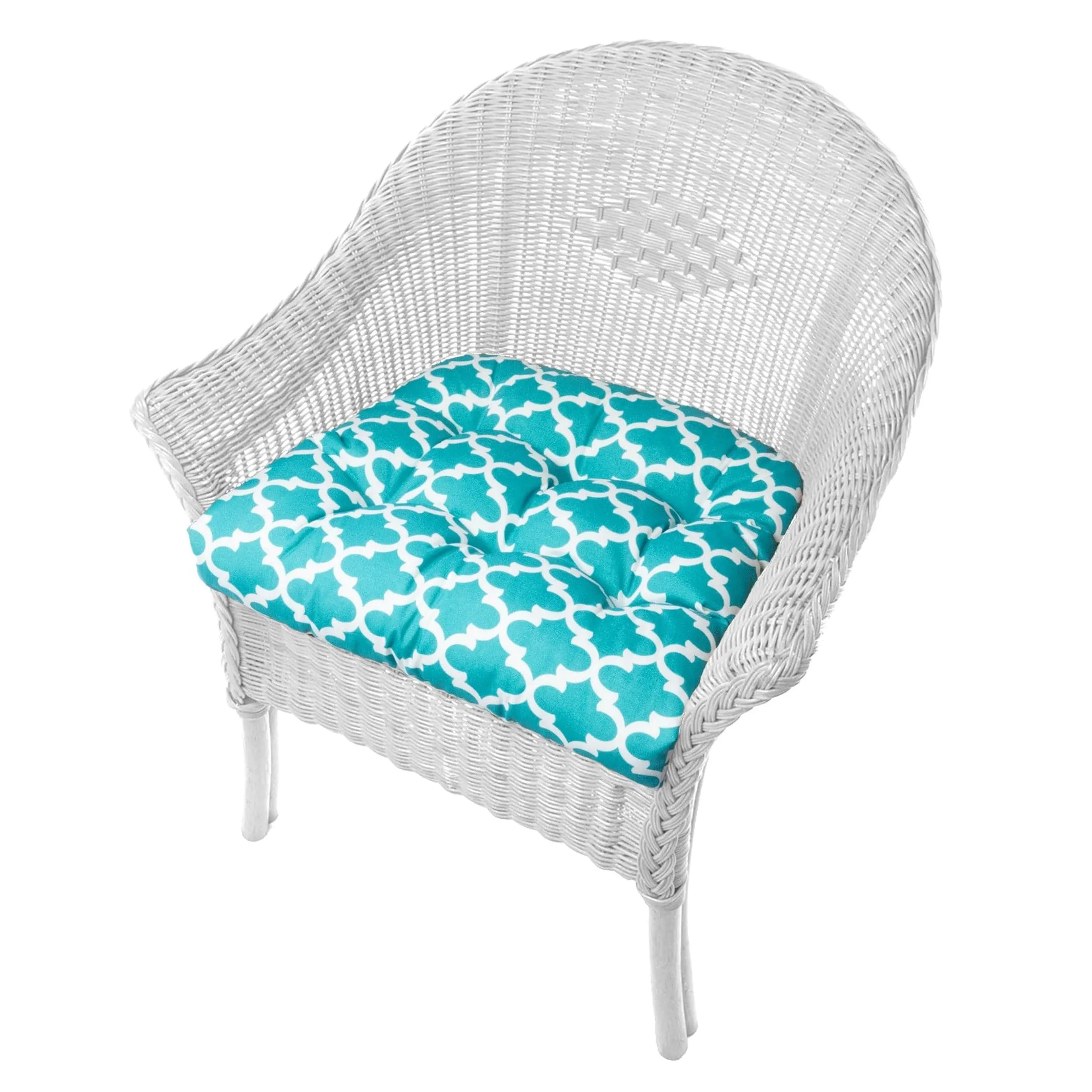 Fulton Aqua Patio Chair Cushions - Wicker Chair Cushions - Adirondack Chair Cushions