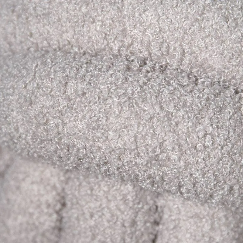 Grey Boucle Knot Ball Cushion - 27cm