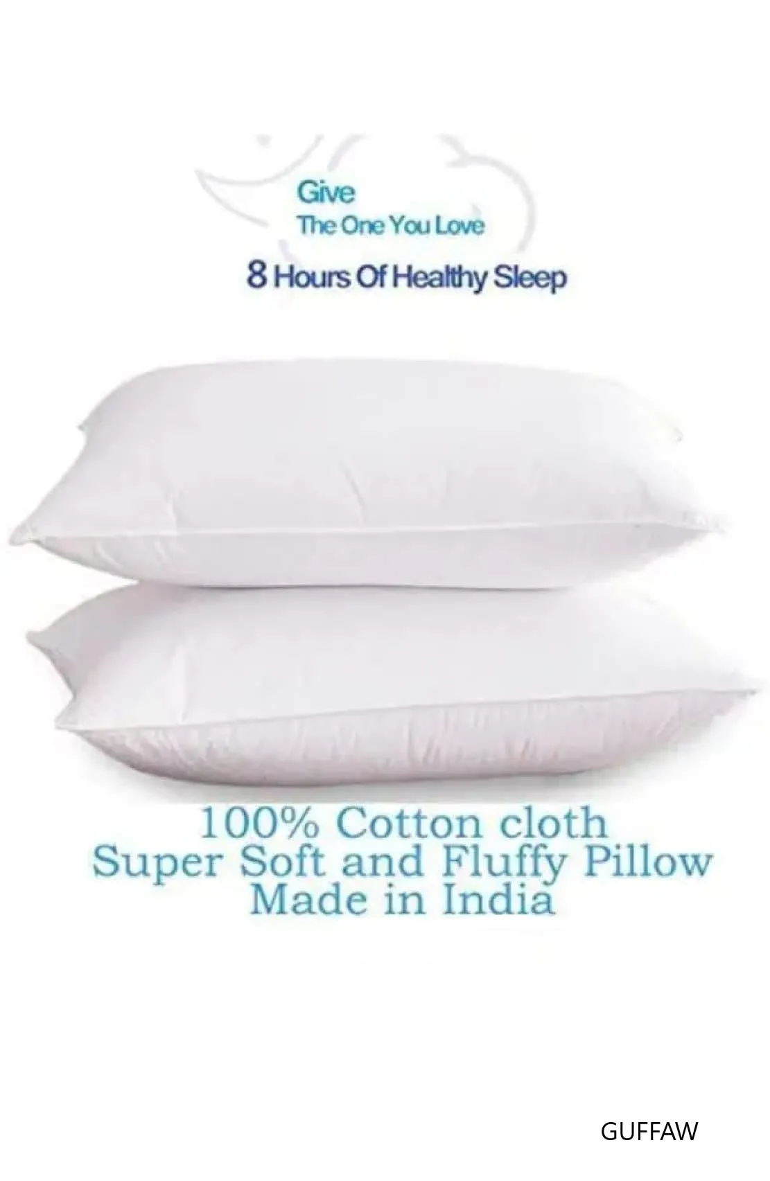 GUFFAW microfiber pillow filler for bed and sofa12 x20 inches set of 8