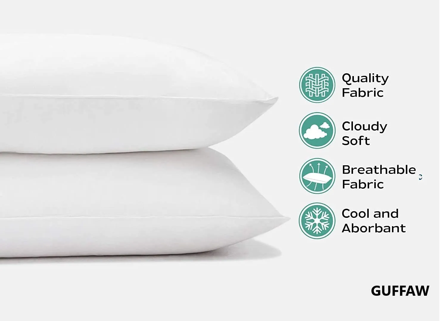 GUFFAW microfiber pillow filler for bed and sofa12 x20 inches set of 8