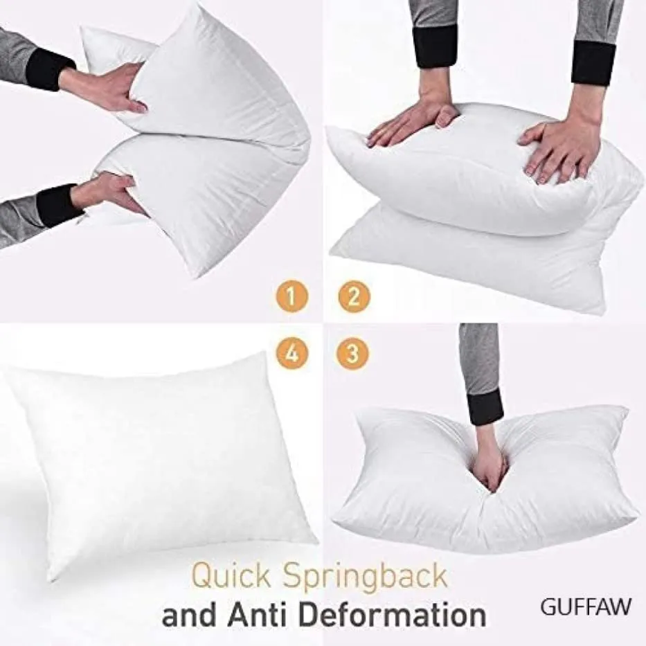 GUFFAW microfiber pillow filler for bed and sofa12 x20 inches set of 8