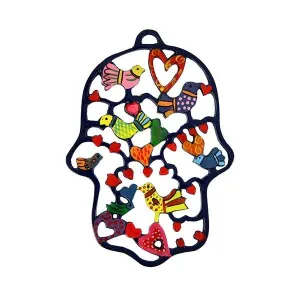 Hamsa - Hand Painted - Laser Cut -Birds