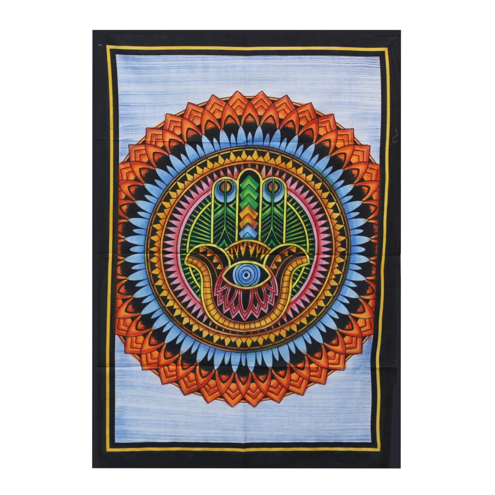 Handbrushed Cotton Wall Art - Hamsa | Vibrant & Unique Home Decor