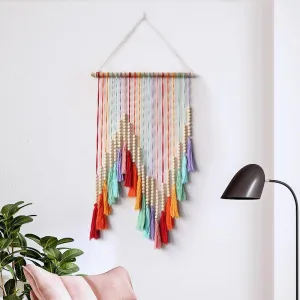 Handmade Colorful Tassel Macrame Wall Hanging for Home Decoration