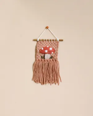 Handmade Mini Mushroom Wall Hanging - Mauve