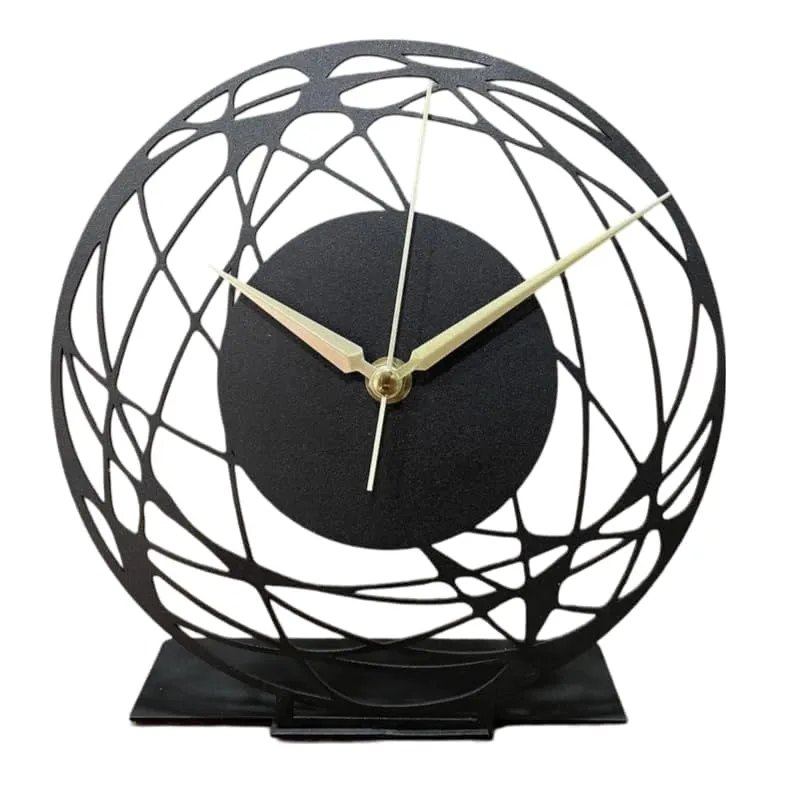 Hari Enterprise Metal Tabletop Desk Clock, Office Clock Decor, above Desktop Clock, Office Gift,Business Gift Idea,Silent Metal Desk Clock,Shelf Clock Decor