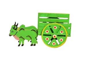 HAST SHILP Handmade Bullock Cart Green (BCDE038)