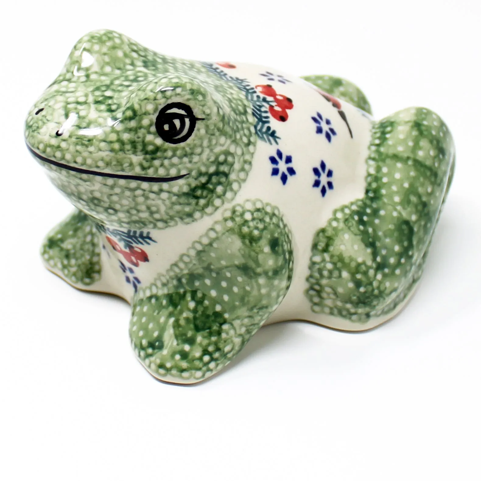 Lg Garden Frog-Miniature in Red Cardinals