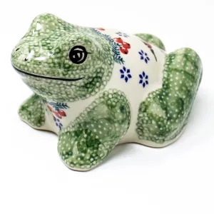 Lg Garden Frog-Miniature in Red Cardinals