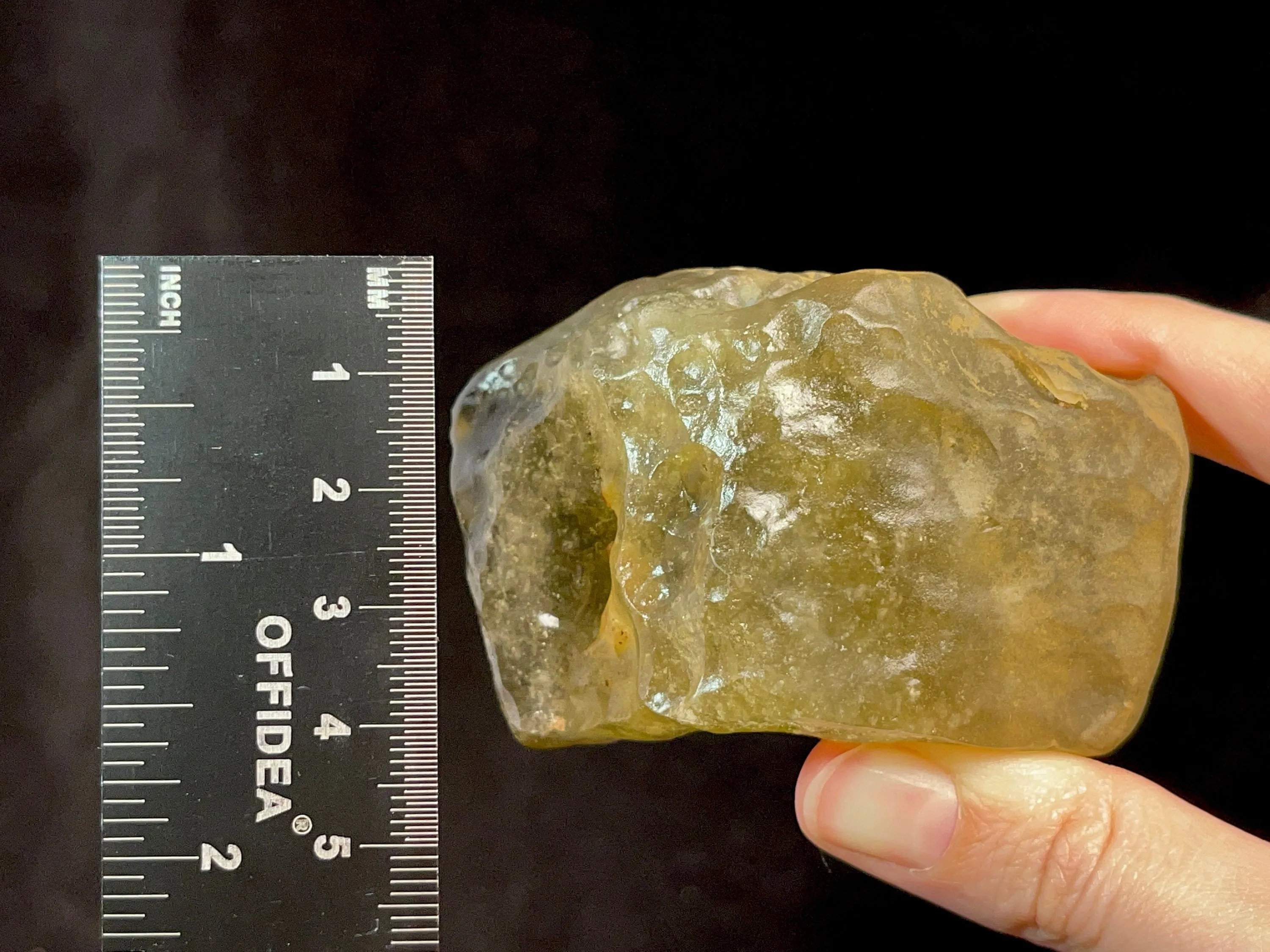 LIBYAN DESERT GLASS, Raw Crystal - Rare, 2A Grade, Large 146.9g - Metaphysical, Healing Crystals and Stones, 46793