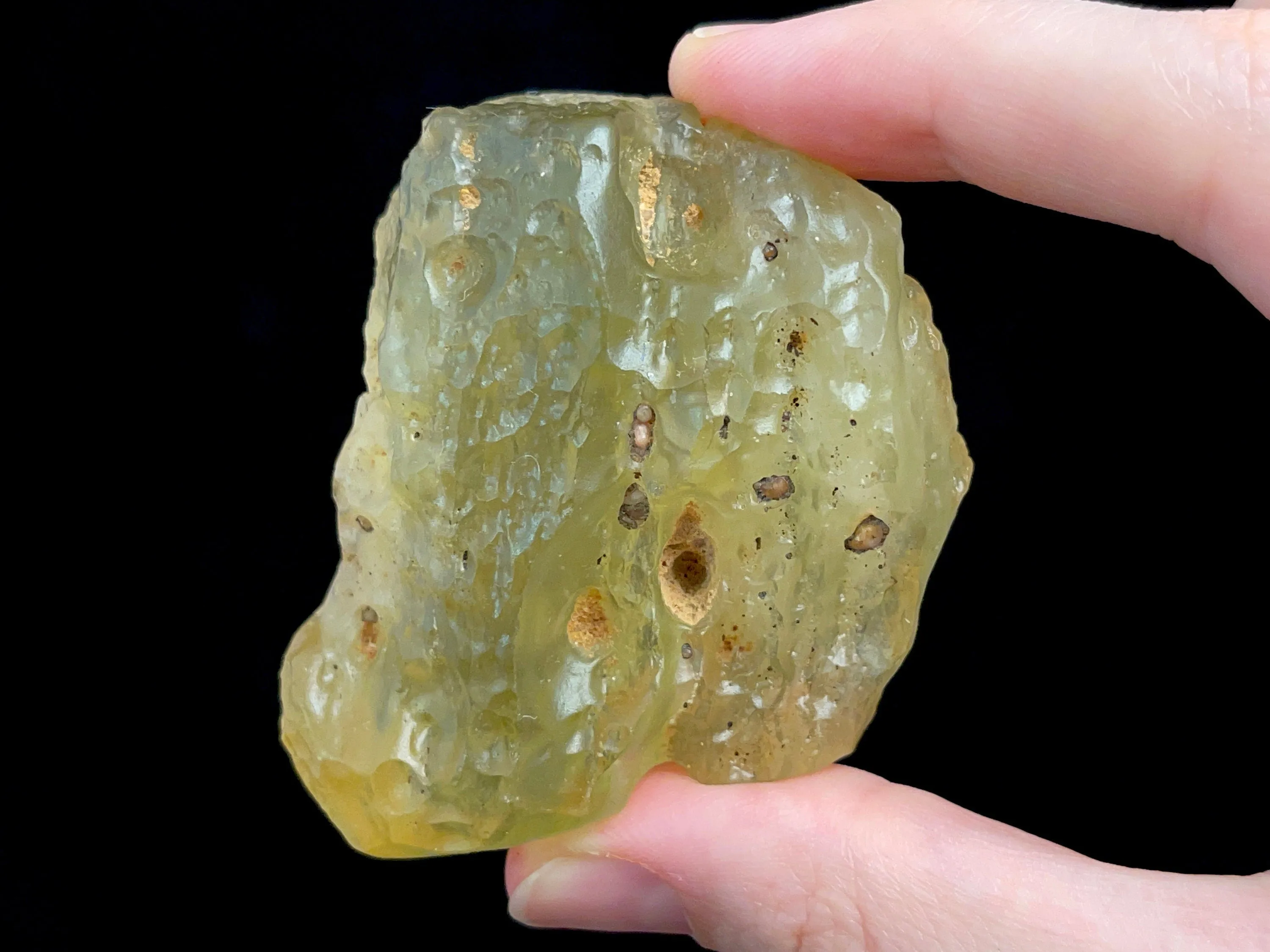 LIBYAN DESERT GLASS, Raw Crystal - Rare, 2A Grade, Large, 76.5g - Metaphysical, Healing Crystals and Stones, 47209