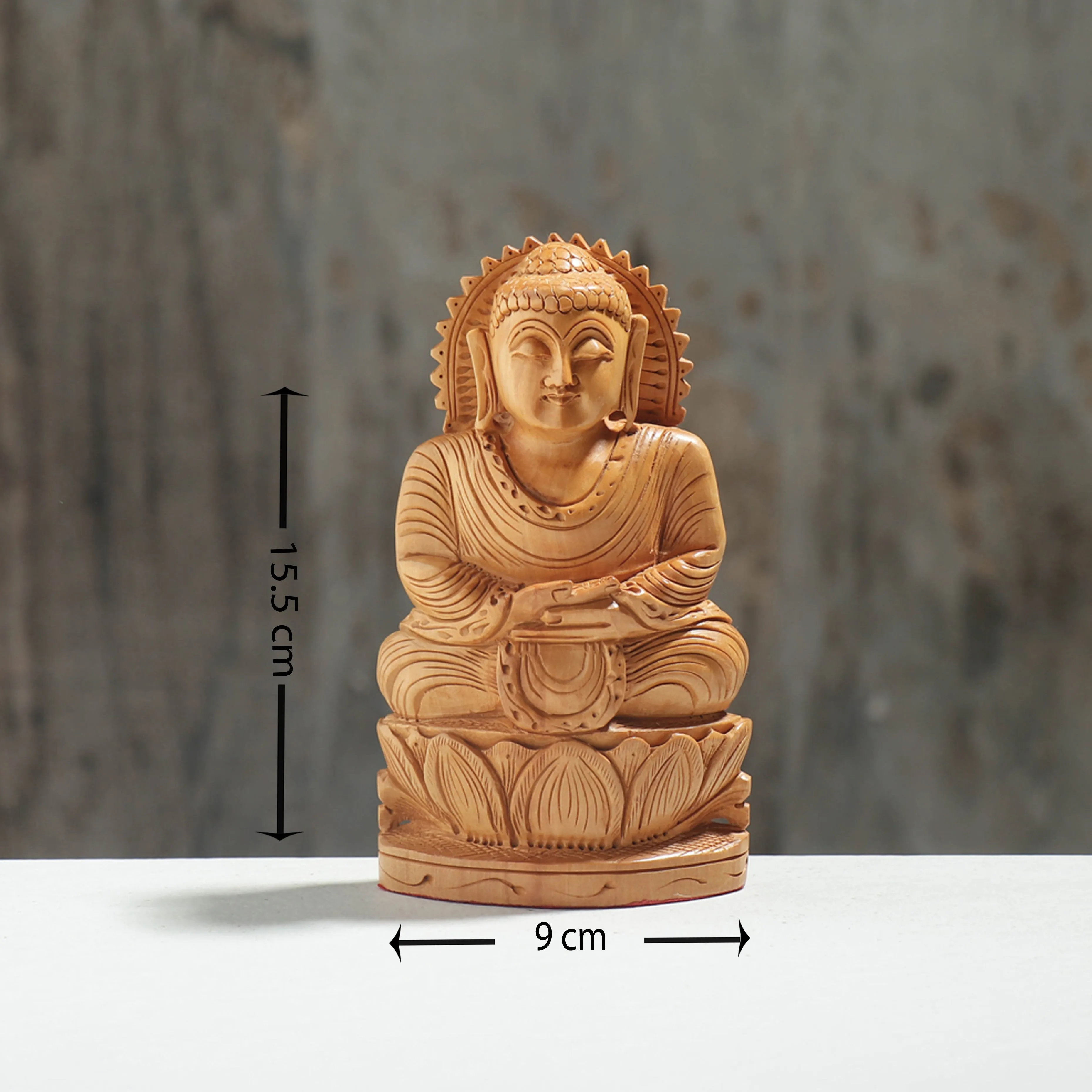 Lord Ganesha - Hand Carved Kadam Wood Sculpture (6 in)