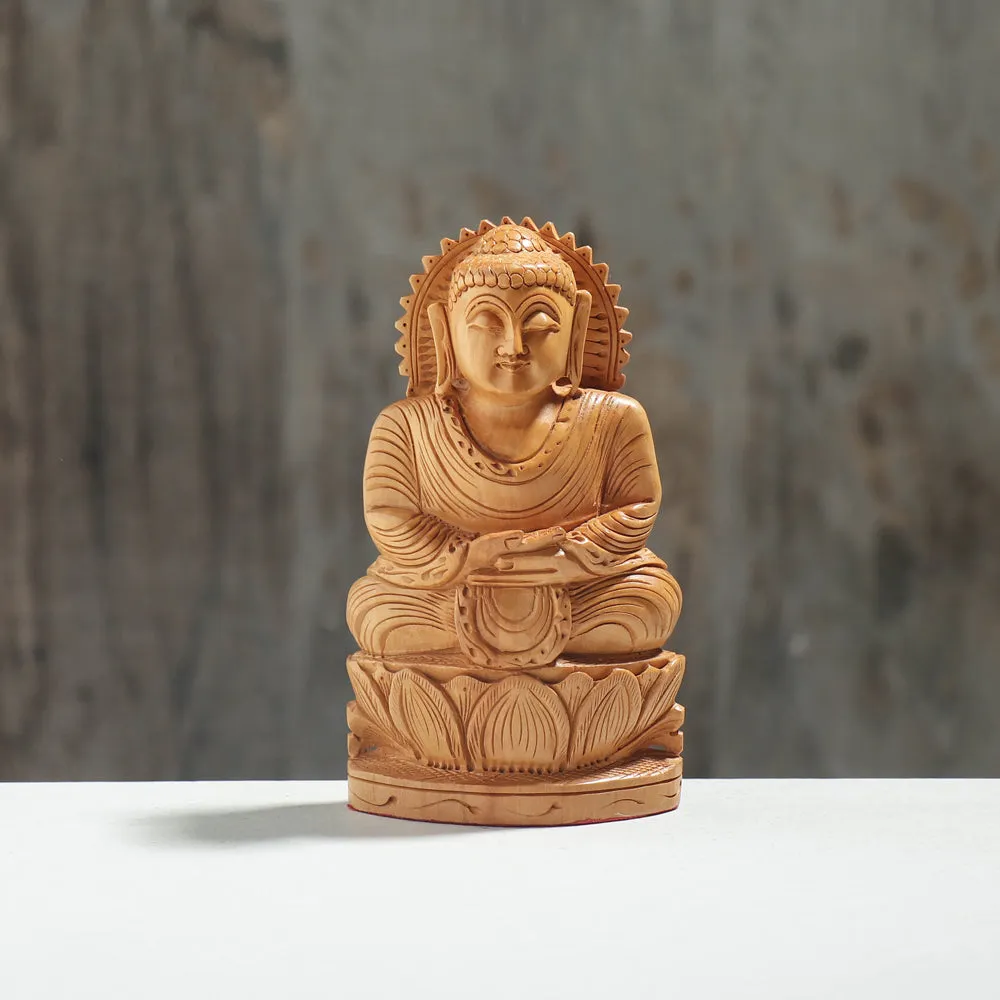 Lord Ganesha - Hand Carved Kadam Wood Sculpture (6 in)