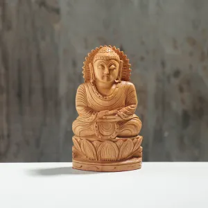 Lord Ganesha - Hand Carved Kadam Wood Sculpture (6 in)