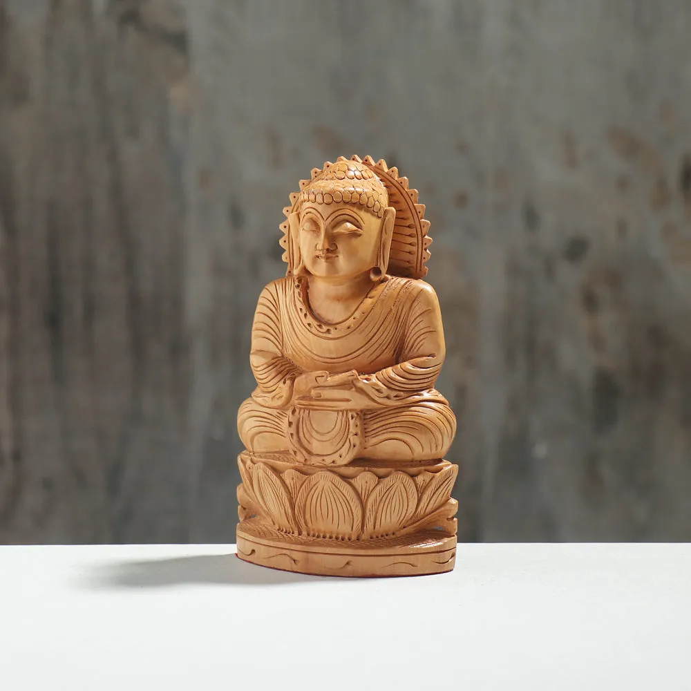 Lord Ganesha - Hand Carved Kadam Wood Sculpture (6 in)