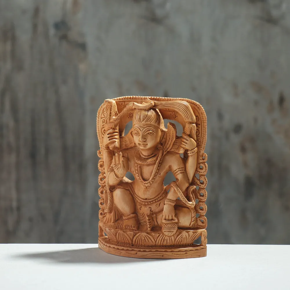 Lord Shiva - Hand Carved Kadam Wood Sculpture (6 in)