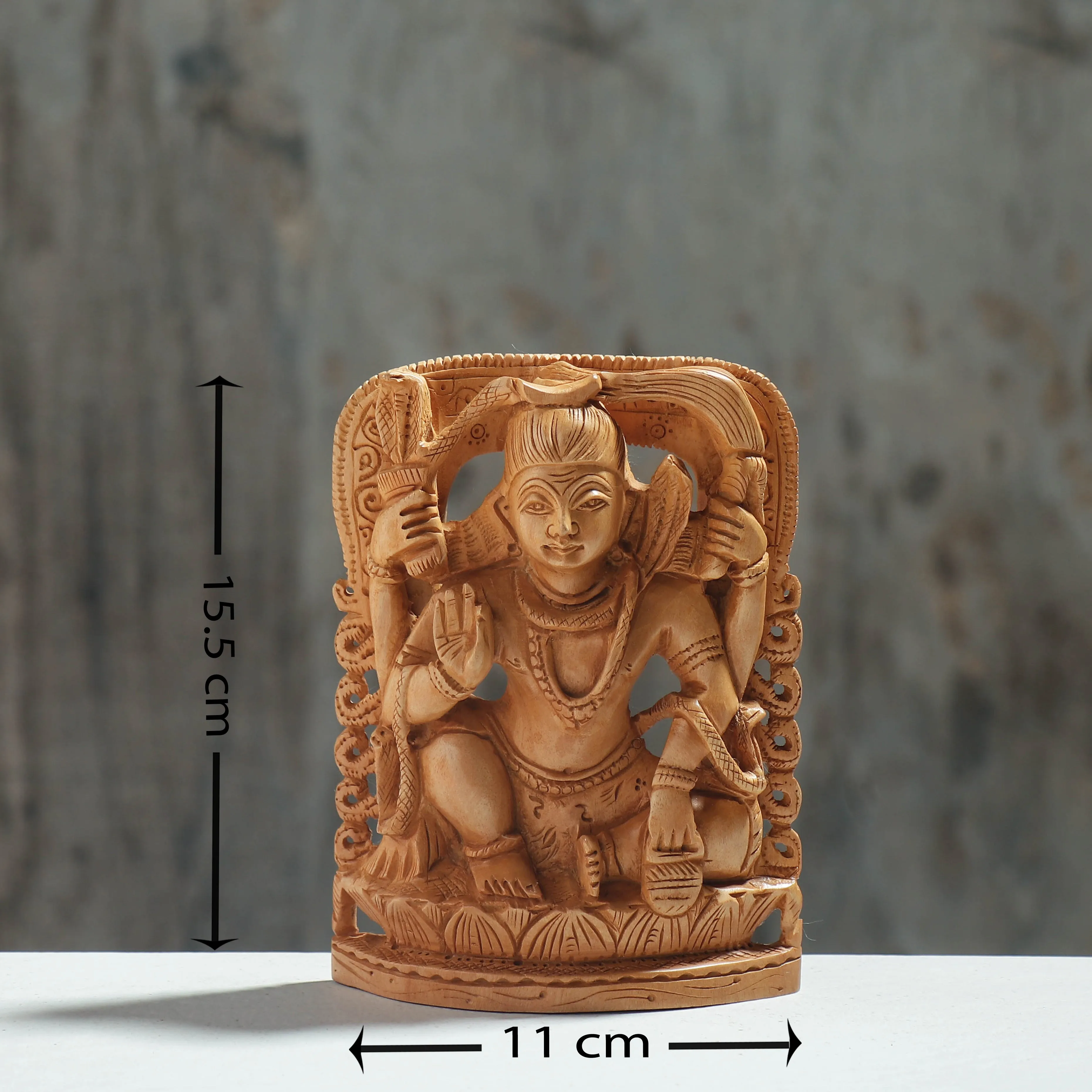 Lord Shiva - Hand Carved Kadam Wood Sculpture (6 in)