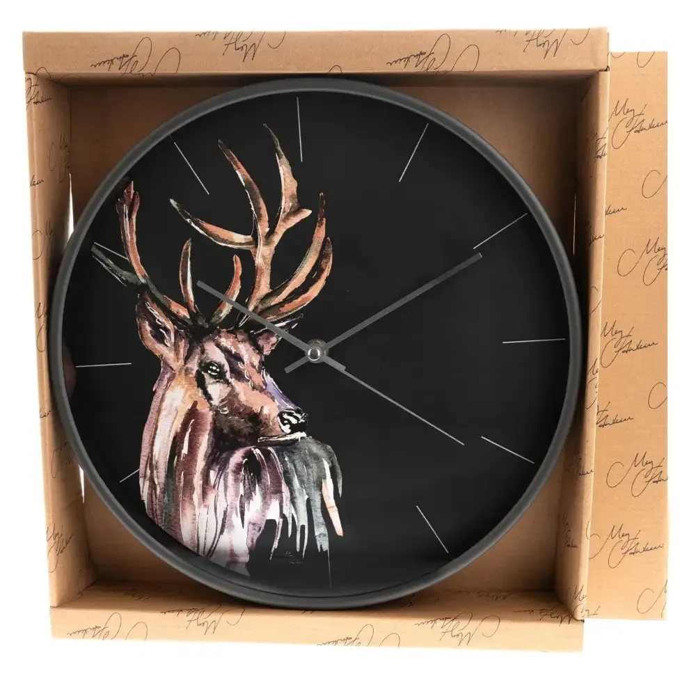 Meg Hawkins Round Wall Clock 30cm Stag