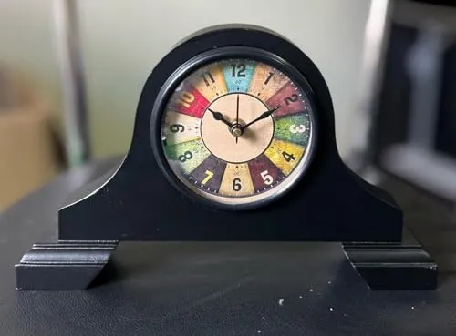 M/S ALFA Enterprises Table Clock Number Design Rounds Wooden Antique Strongs