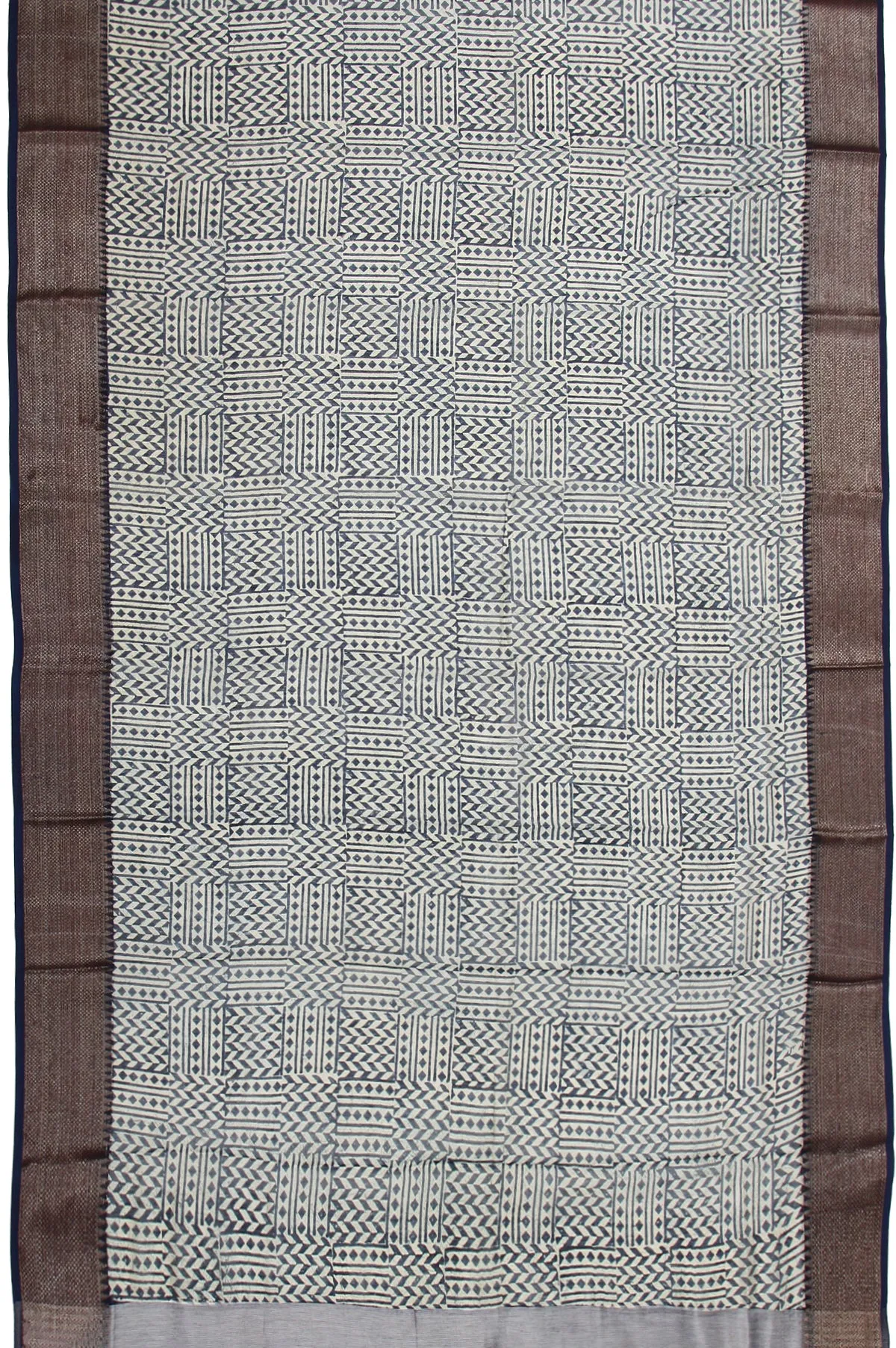 Multicolour Chanderi Cotton Silk Saree with Geometrical Design