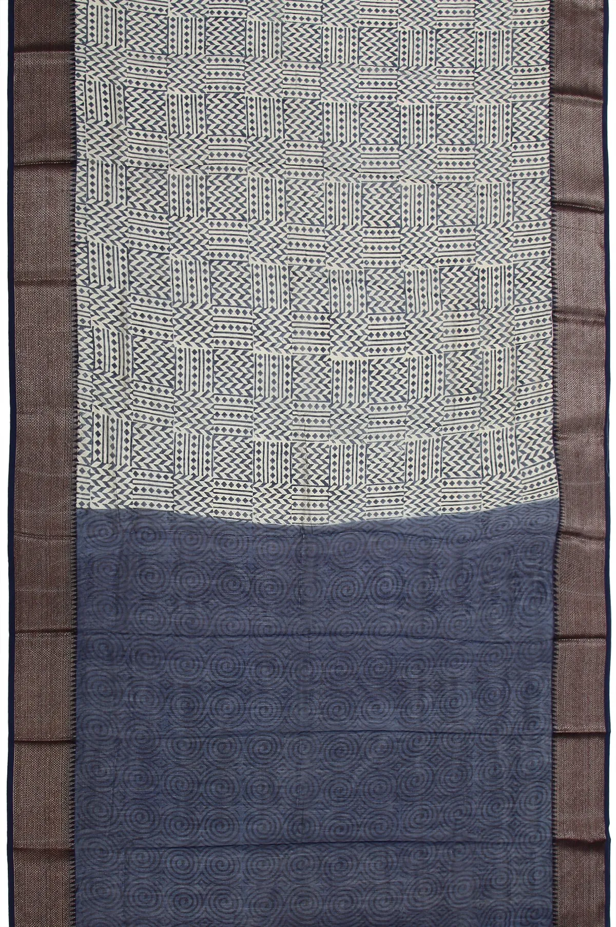 Multicolour Chanderi Cotton Silk Saree with Geometrical Design