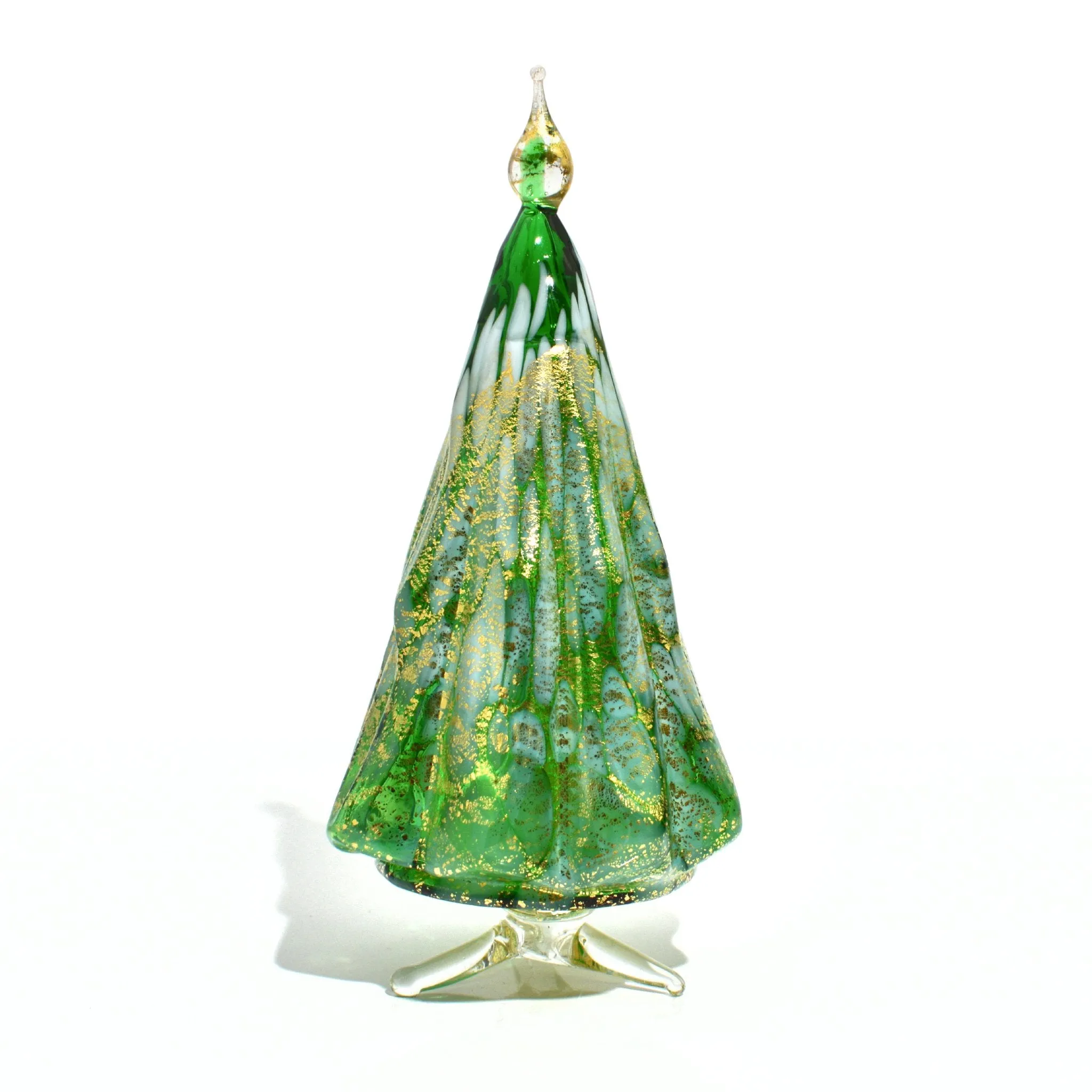 Murano Blown Glass Macchia Christmas Tree, Handmade, 24k Gold
