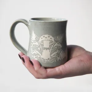 Mushroom   Ferns Mug - Hearth Collection Handmade Pottery