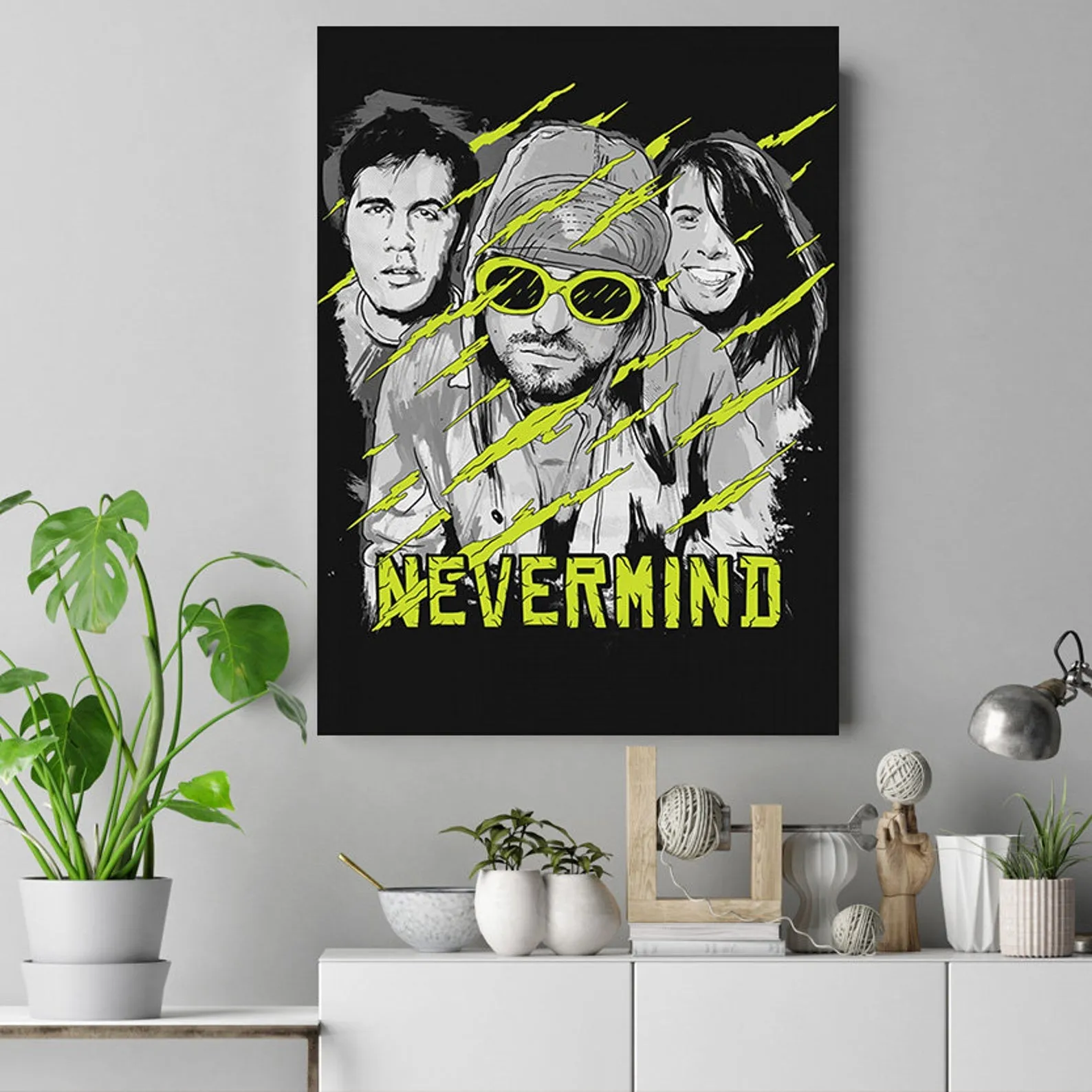 Nirvana Nevermind Poster, Custom Music Print, Music Poster, Custom Canvas, Home Decor, Wall Hangings, Rock Band Art, Nirvana Canvas